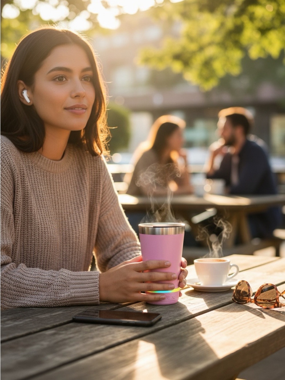 Pink Bluetooth Speaker Mug with LED Party Lights
